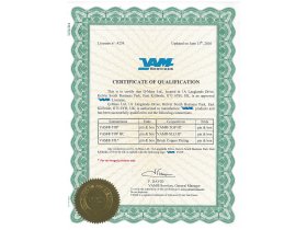 VAM EL Certificate Q Mass Limited 13-6-16
